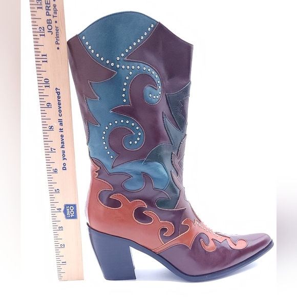 Jeffrey Campbell Women Saddle Up Western Cowboy Boot Size 8.5 Multicolor - Picture 8 of 11